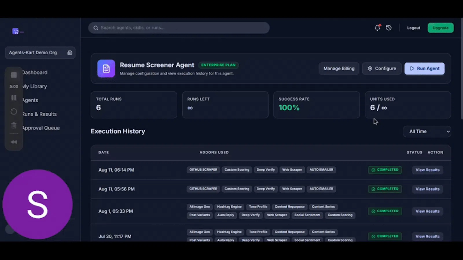 Resume Screener by Agents-Kart screenshot 1 (video preview)