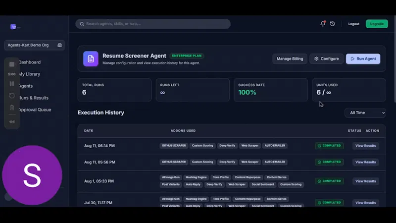 Resume Screener by Agents-Kart screenshot 1 (video preview)