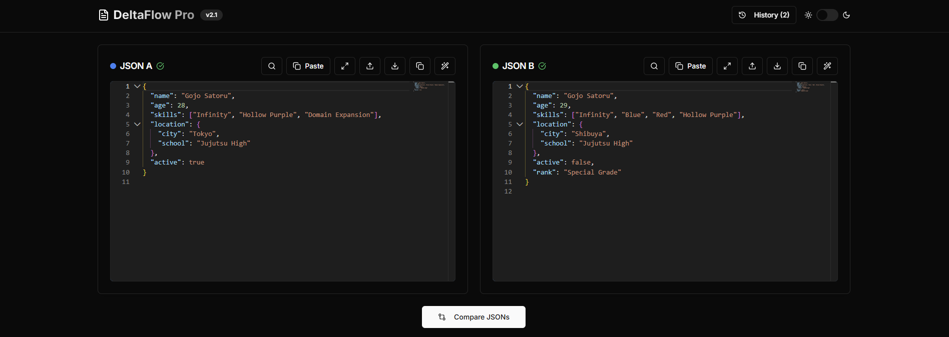 Média Jsonflow - Outil de comparaison JSON 1