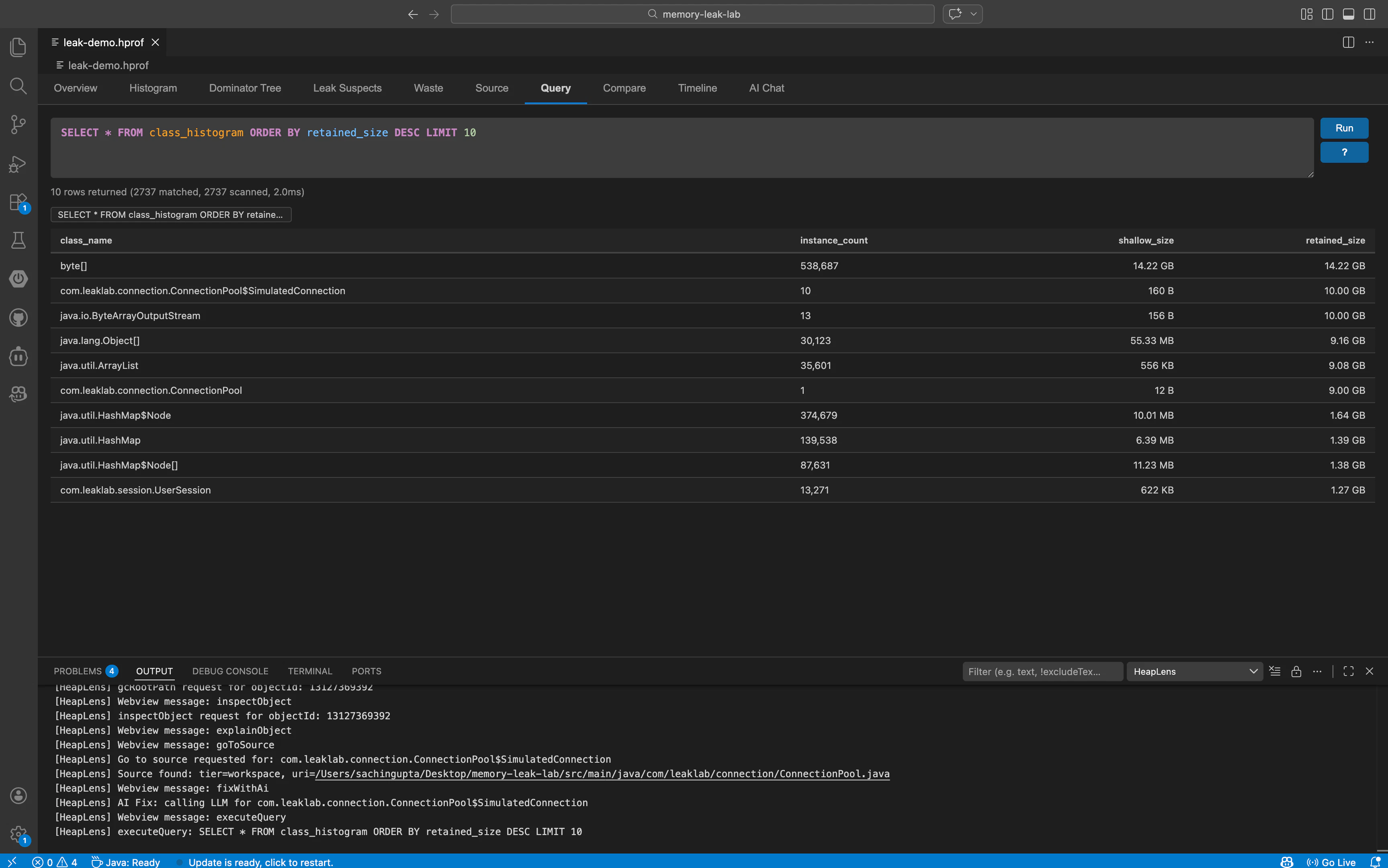 HeapLens screenshot 1