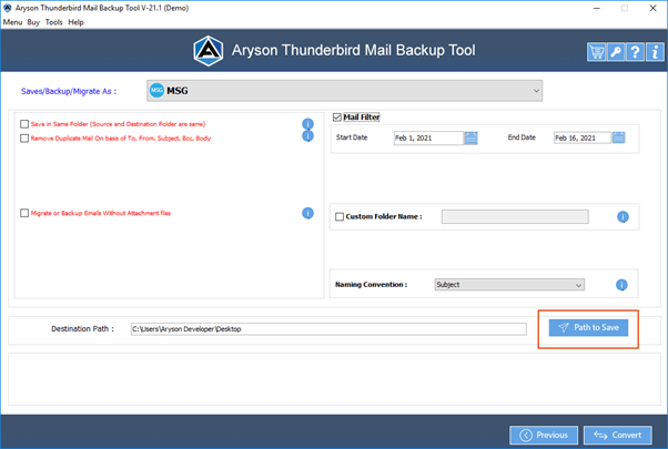 Aryson Thunderbird Backup Aracı - Ataşmanlarla birlikte Thunderbird e -postalarını yedeklemek için önemli bir araç medya 6