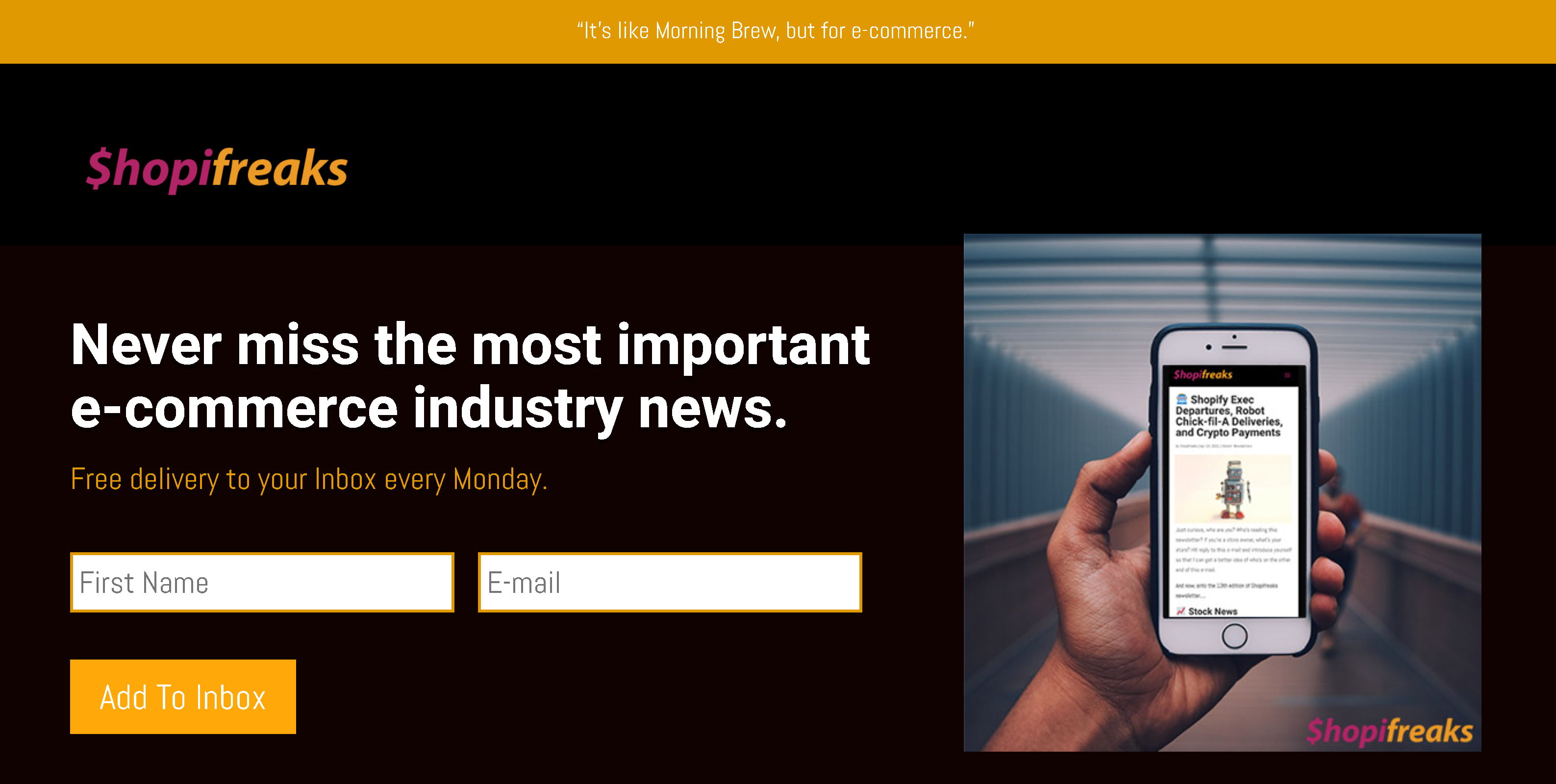 Shopifreaks E-commerce Newsletter gallery image