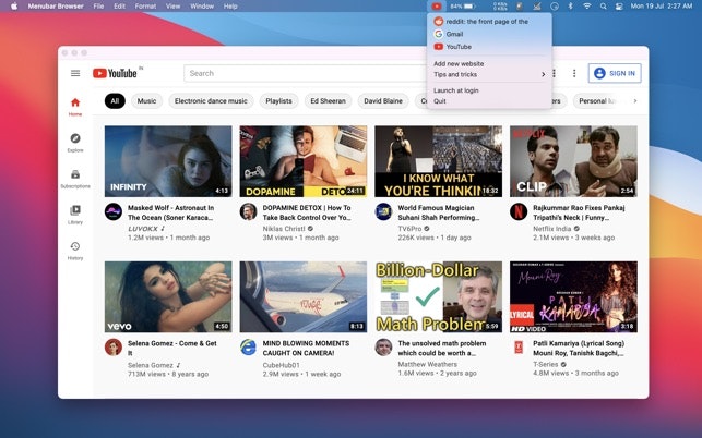 Menu Bar Web Browser - Browse your favourite websites in menubar ...