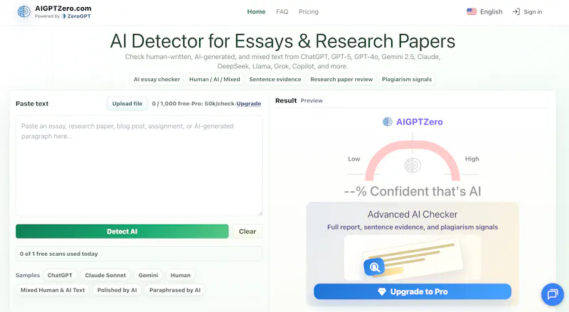 AIGPTZero screenshot 1