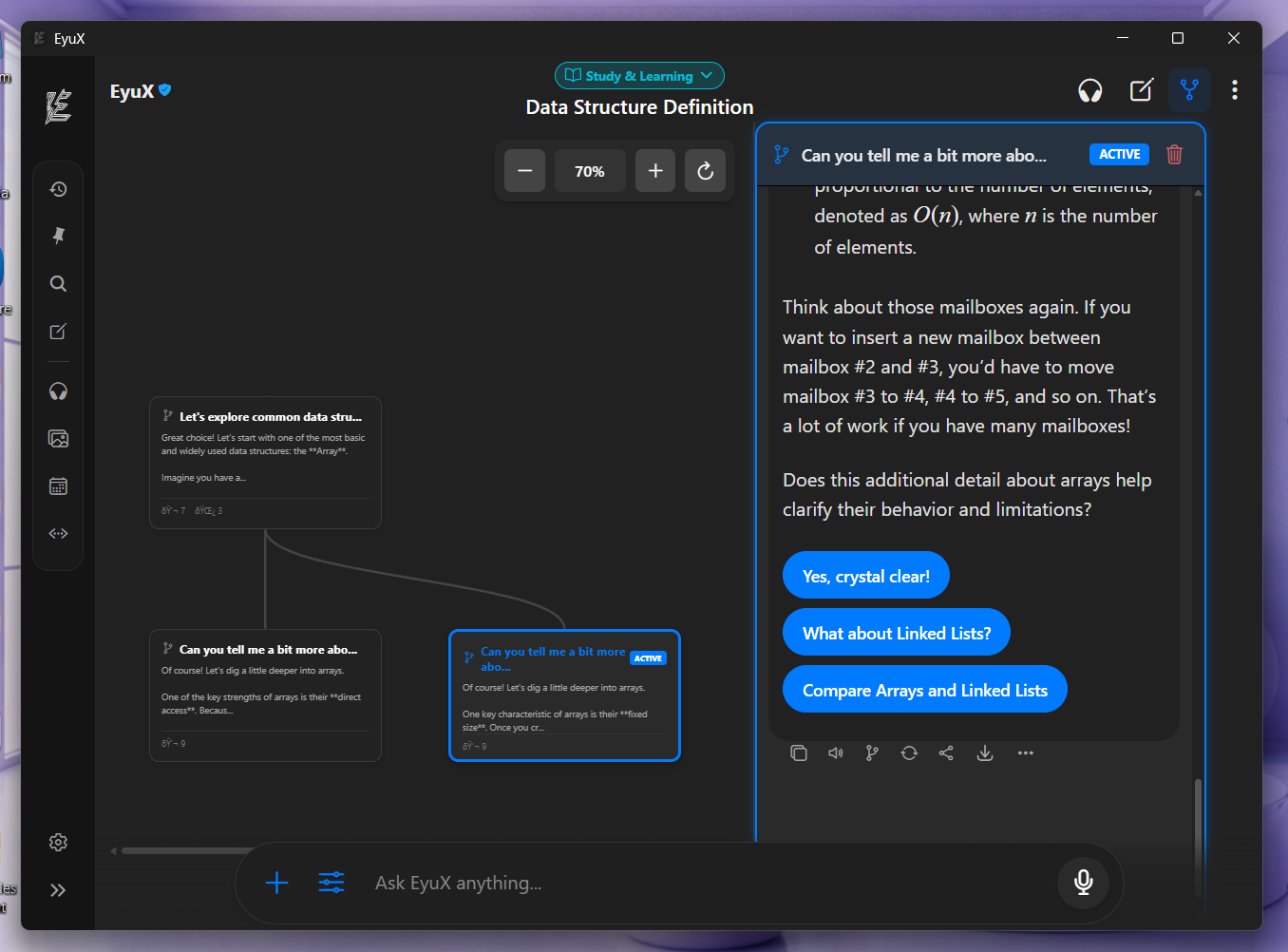 EyuX Al - Workspace - Screenshot 2 showing product features and functionality