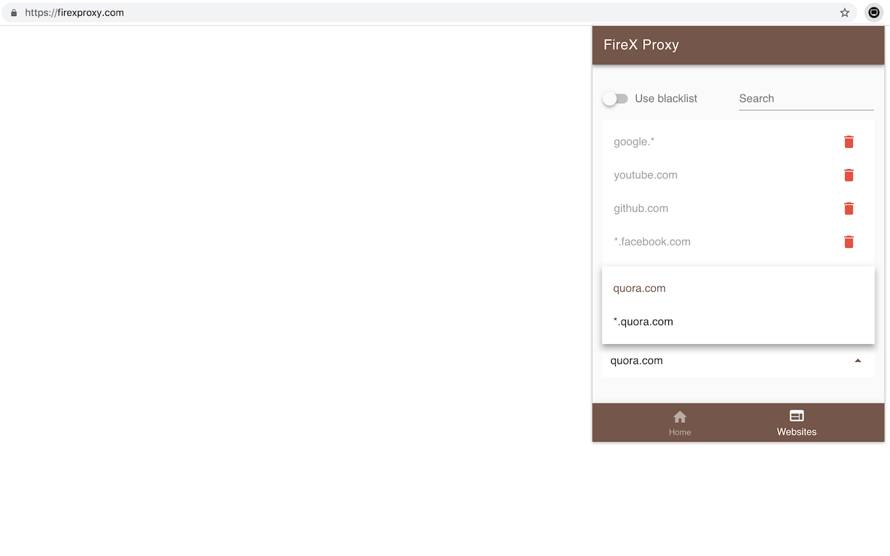 FireX Proxy Browser Extension gallery image