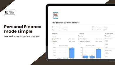 Captura de pantalla de la aplicación Simple Finance Tracker en un teléfono inteligente, que muestra una función de seguimiento de gastos fácil de usar