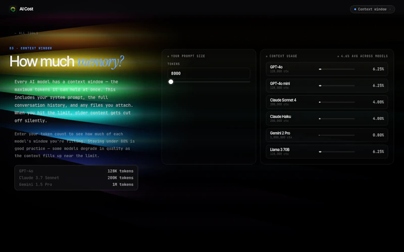 AI Cost —Token Counter & Cost Calculator screenshot 3