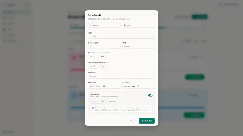 Cadence Habit Tracker screenshot 11