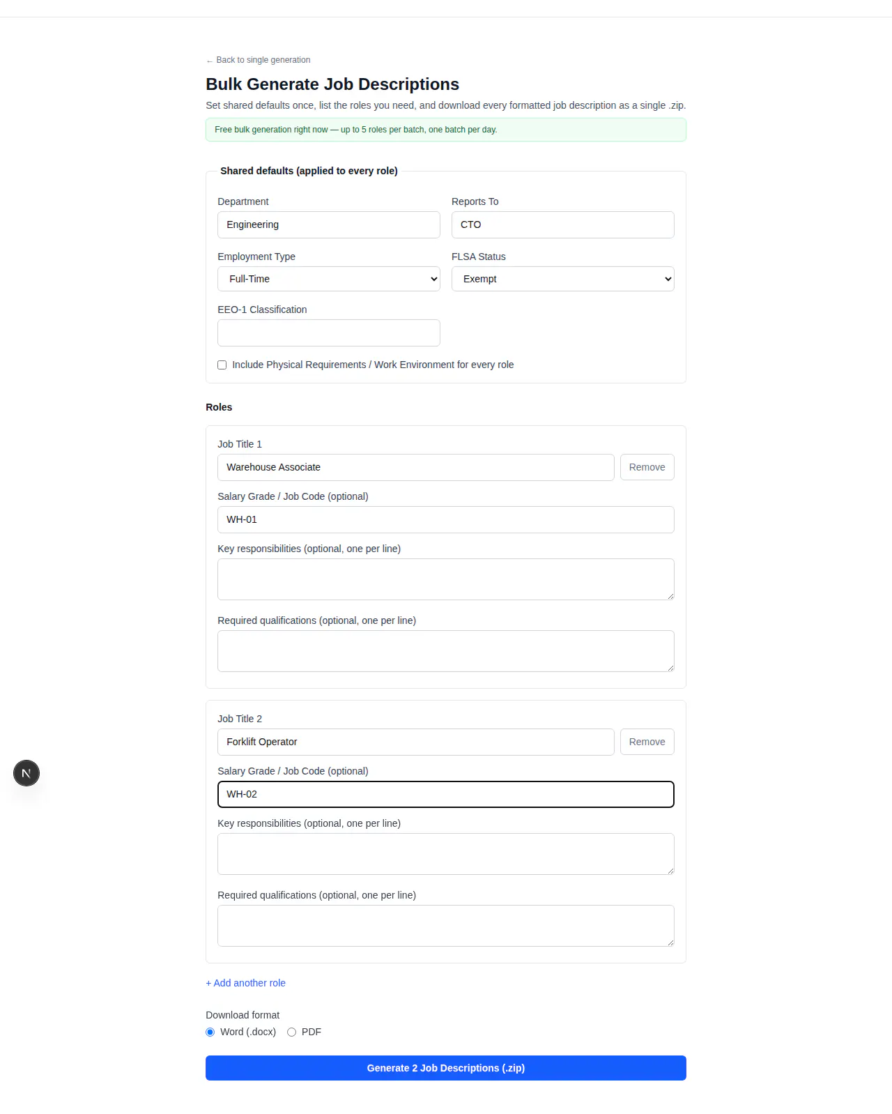 Job Description Tool gallery image