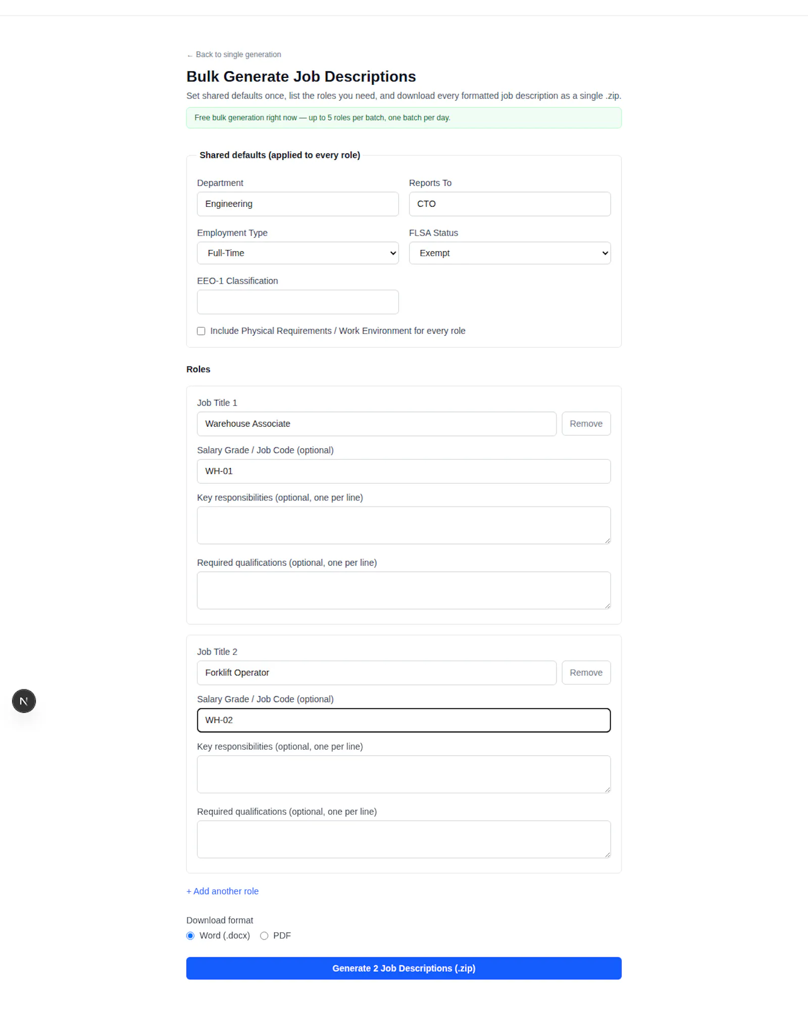 Job Description Tool screenshot 3