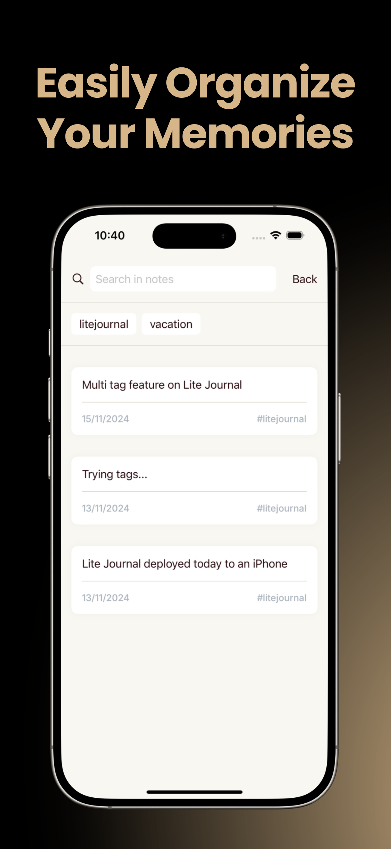 Lite Journal IOS應用程序 - 捕捉時刻，清除你的思想 media 1