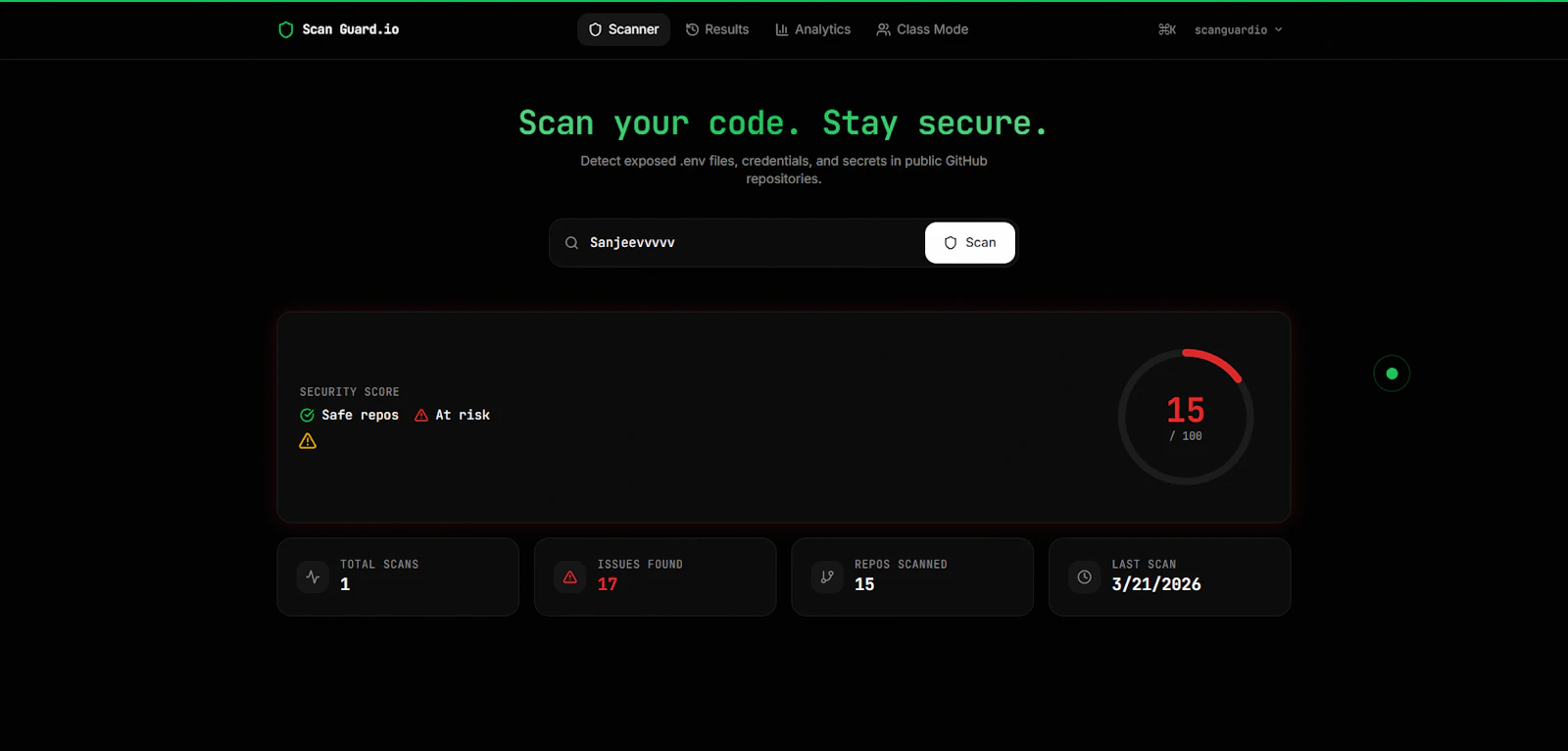 Scan Guard.io screenshot 2