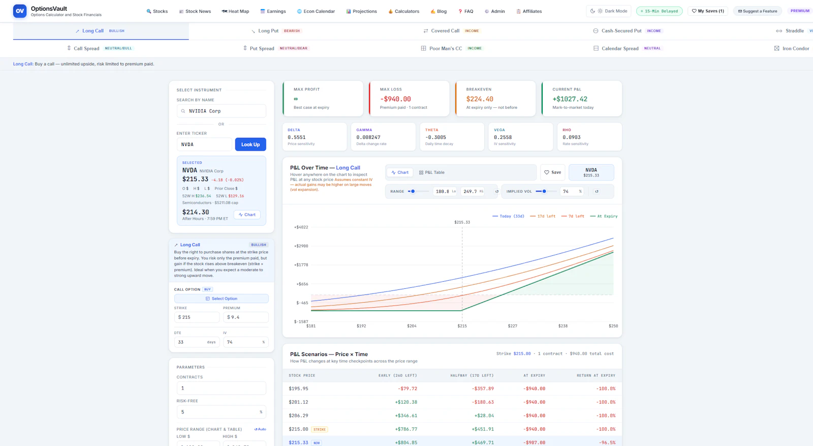 OptionsVault screenshot 1