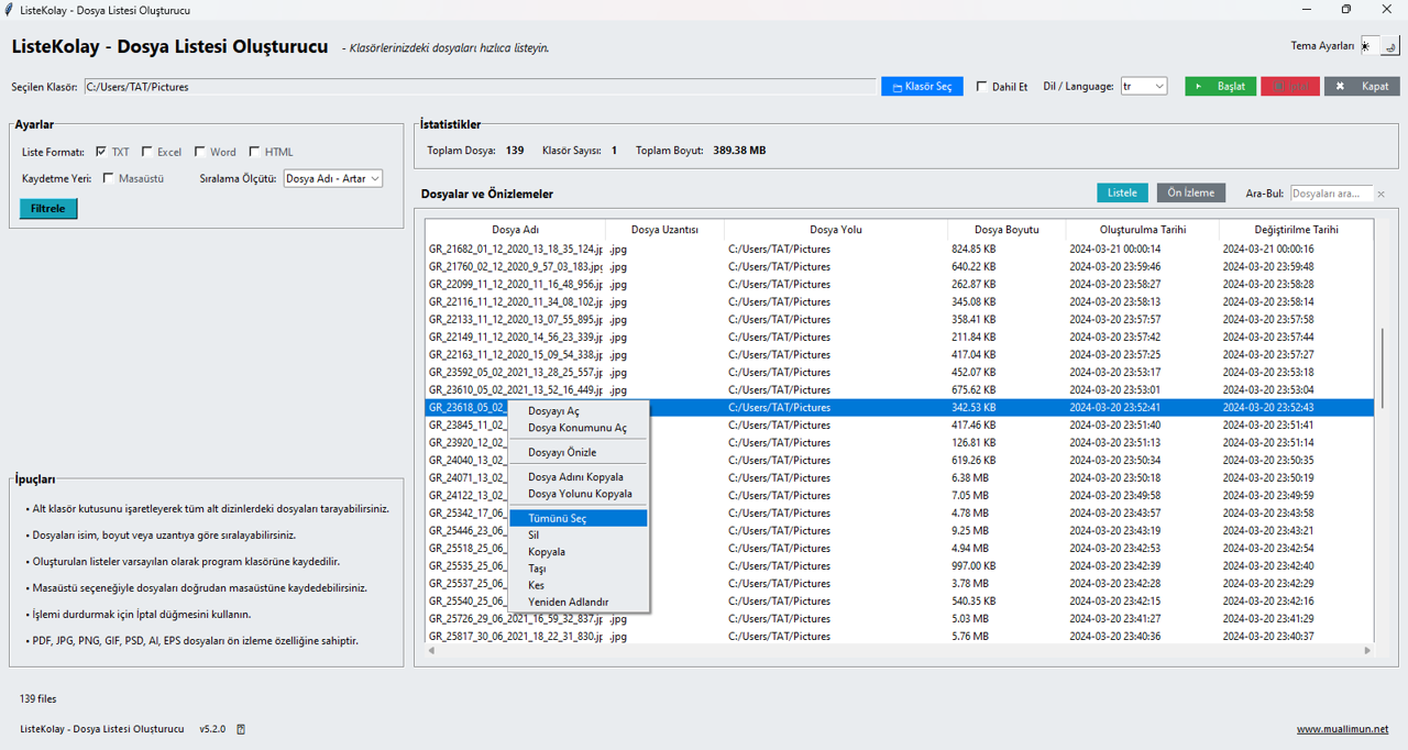 ListEclay 5.4.1 - Generatore di elenchi di file media 2
