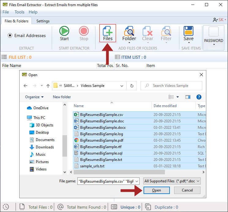 Gelişmiş Dosya E -posta Çıkarıcı - Dosya E -posta Excel, Word, PDF vb. medya 4