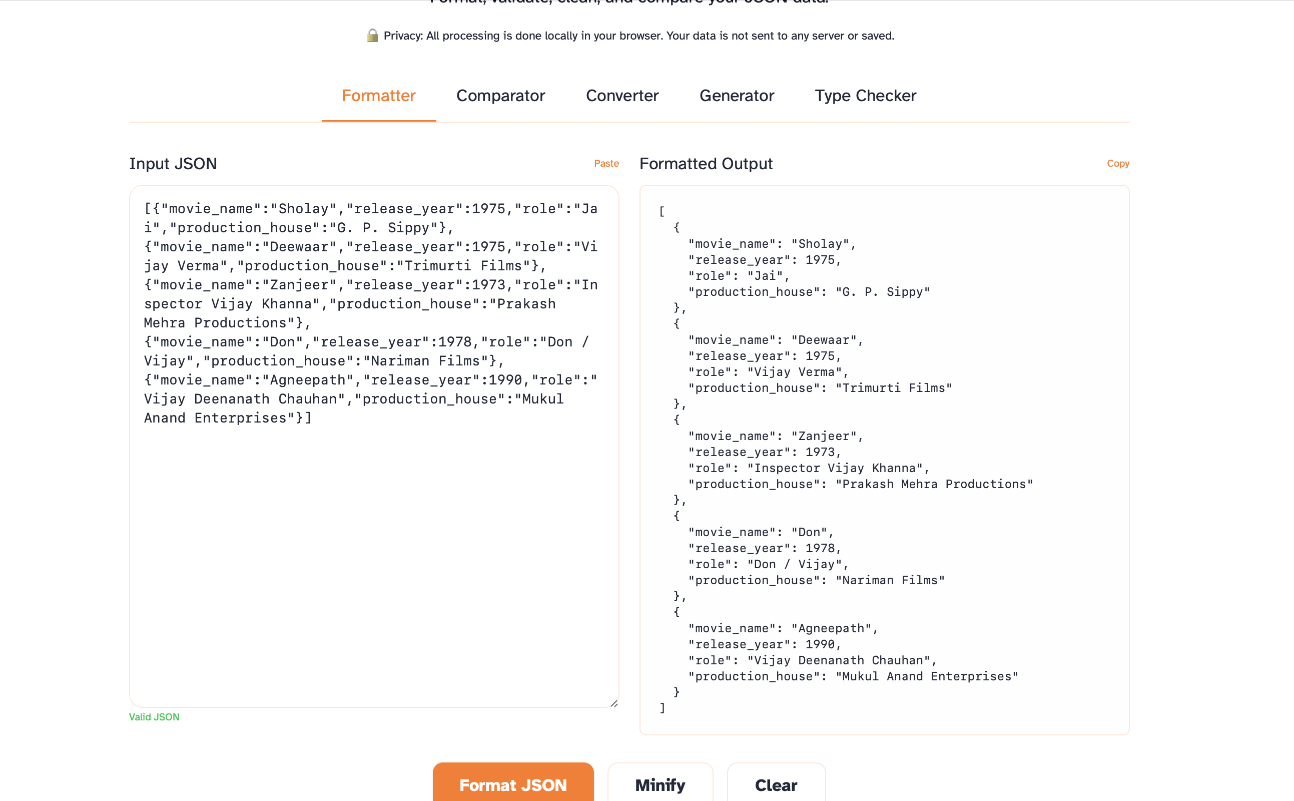JSON-JS Tools - Main product screenshot demonstrating key features and user interface