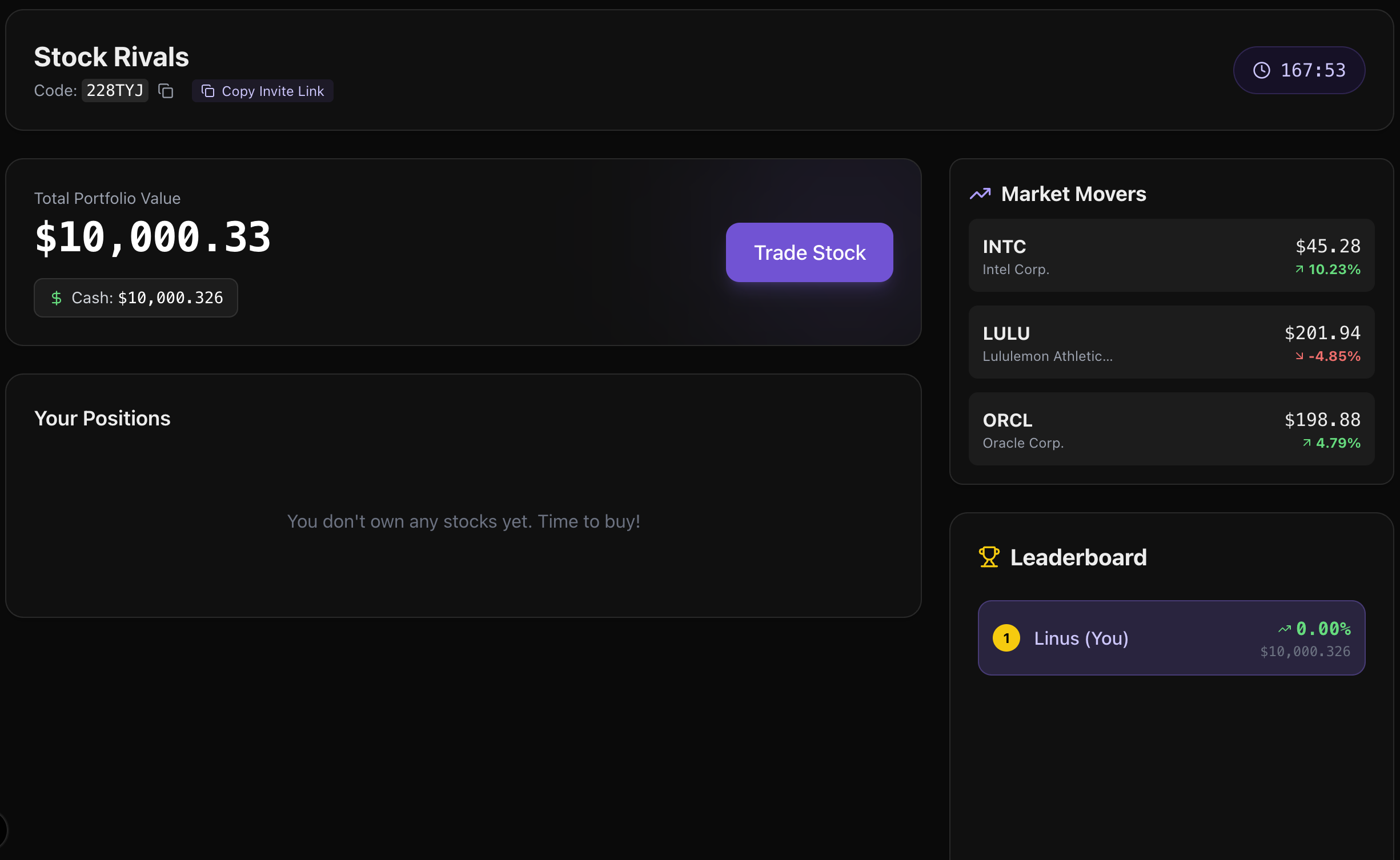 StockRivals - Screenshot 4 showing product features and functionality