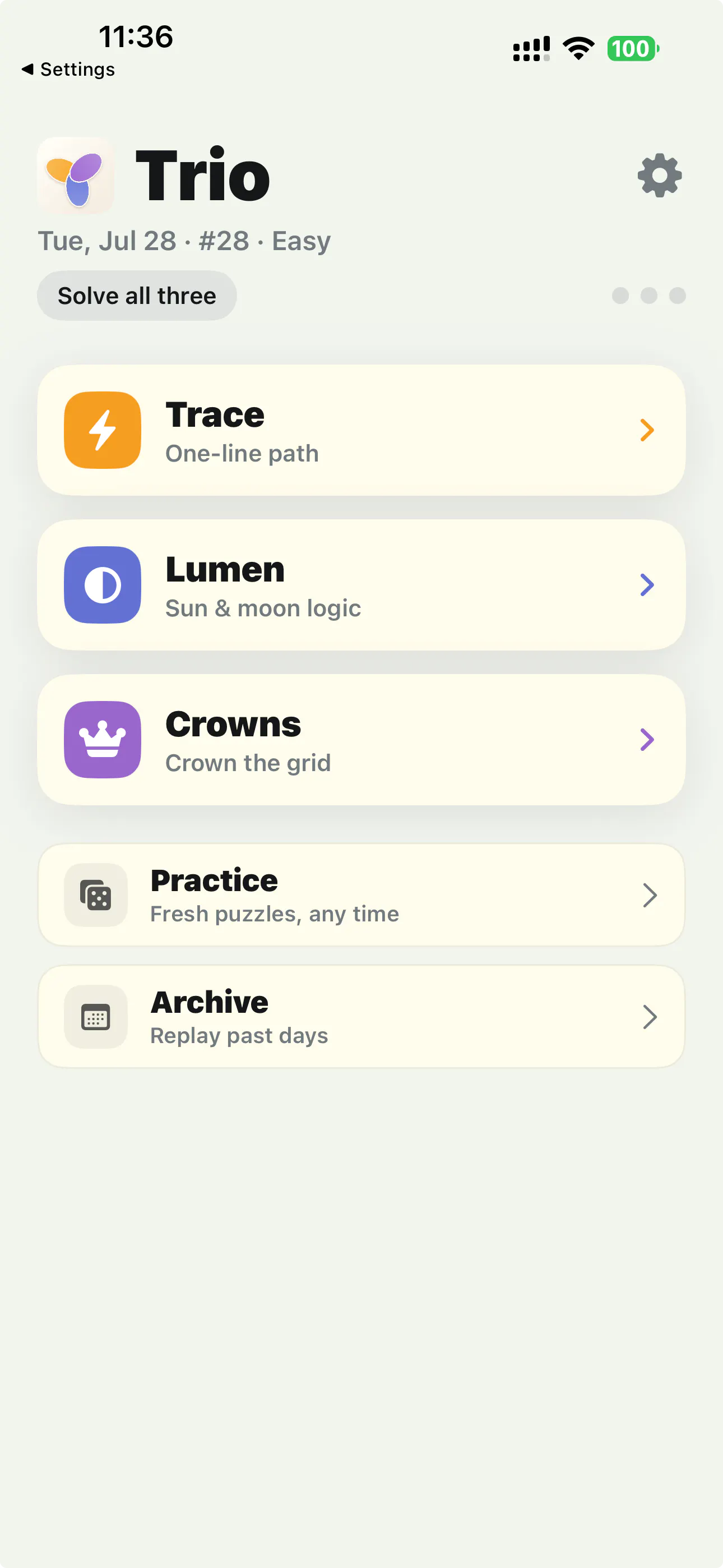 Trio: Daily Logic Puzzles gallery image
