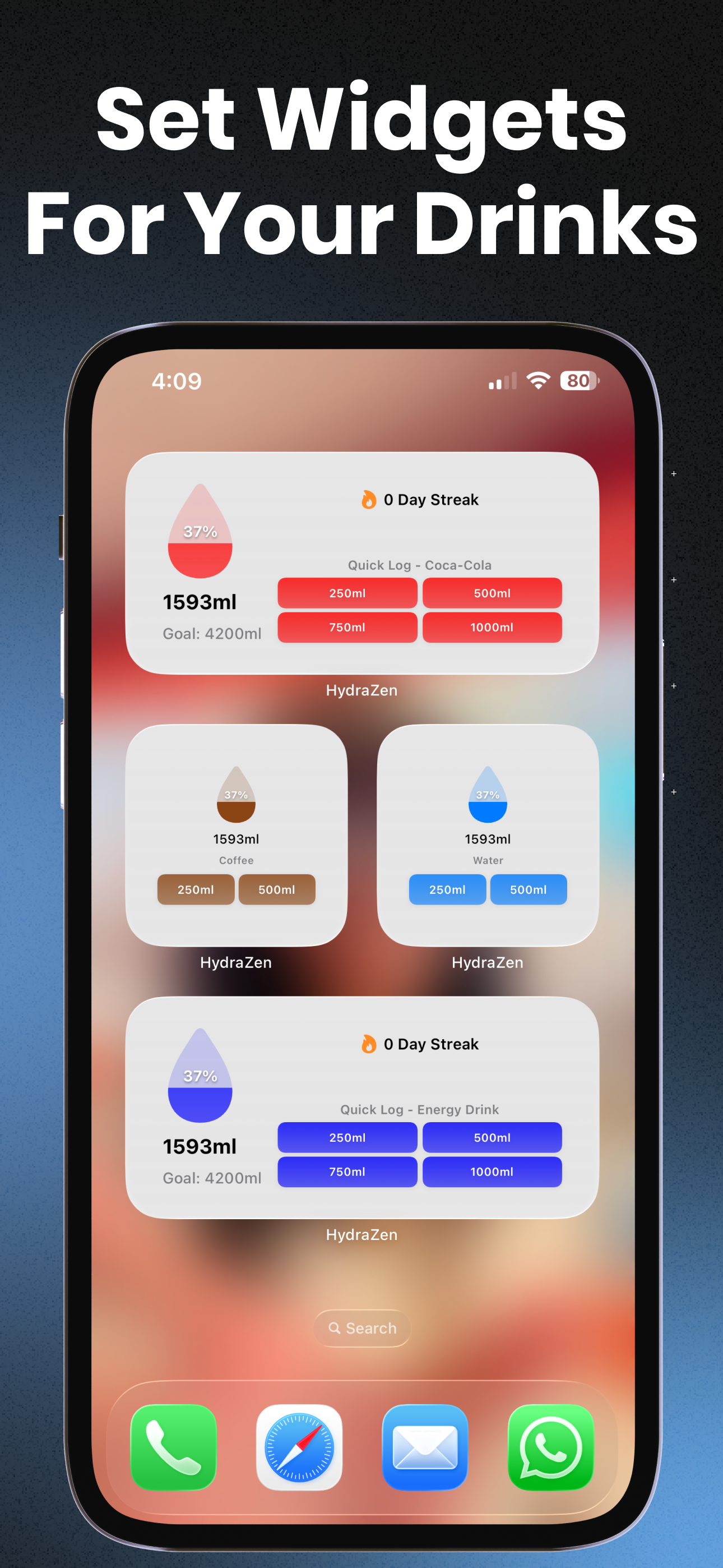 HydraZen: Water Track Reminder - Screenshot 3 showing product features and functionality