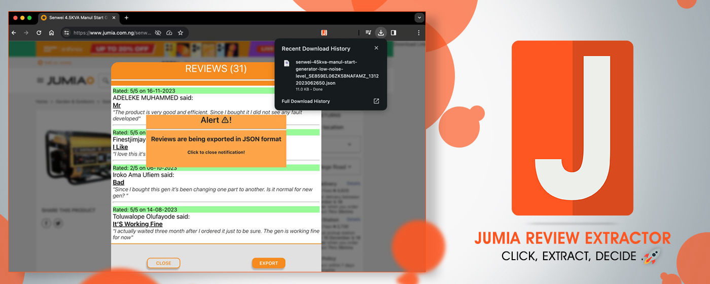 Jumia Revorts Extractor для Chrome media 2