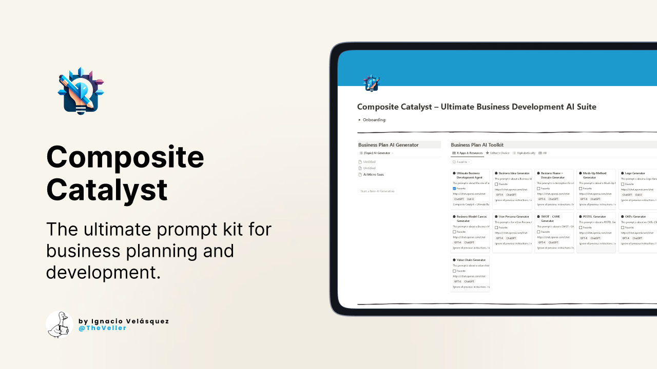 startuptile Composite Catalyst-The ultimate prompt kit for business planning & development