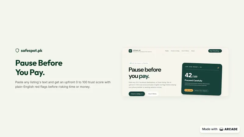 Marketplace Risk Detector — Safespot  screenshot 1 (video preview)