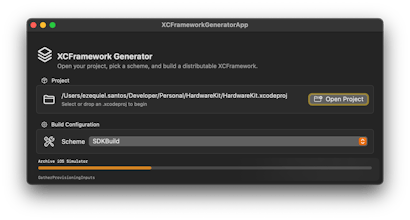 XCFrameworkGeneratorApp gallery image