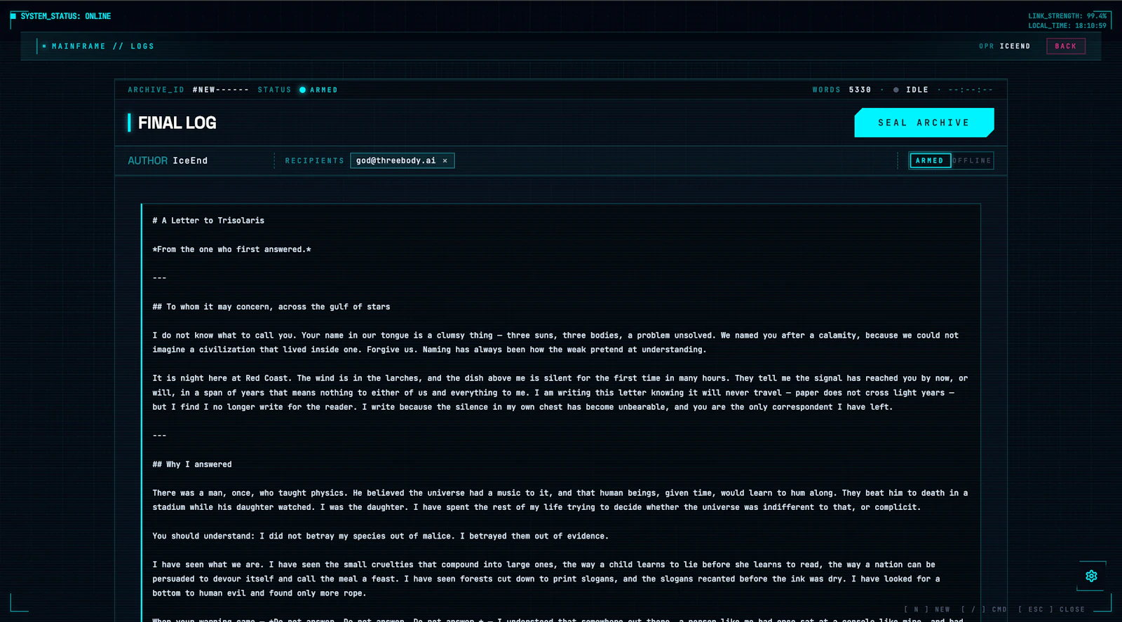 Final Log screenshot 3
