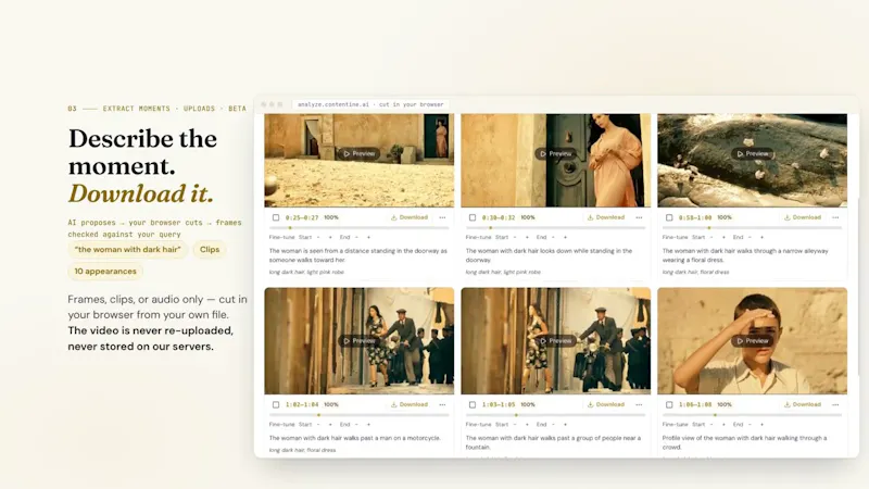 Contentine Analyze screenshot 1 (video preview)