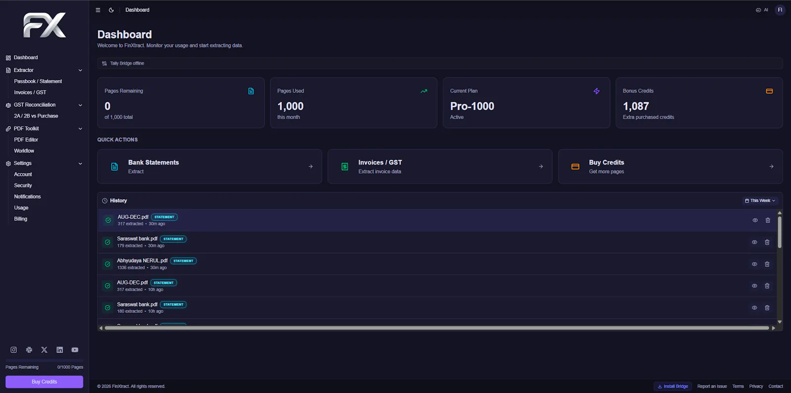 FinXtract screenshot 1