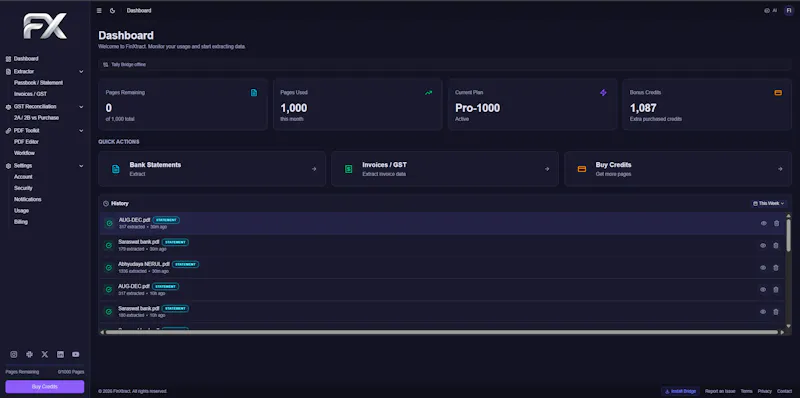 FinXtract screenshot 1