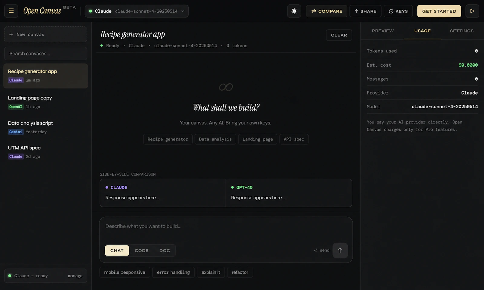 Open Canvas screenshot 3