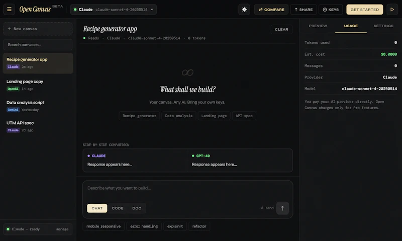 Open Canvas screenshot 3
