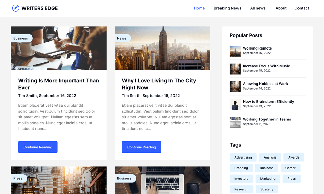 Writers Edge - WordPress Theme media 1