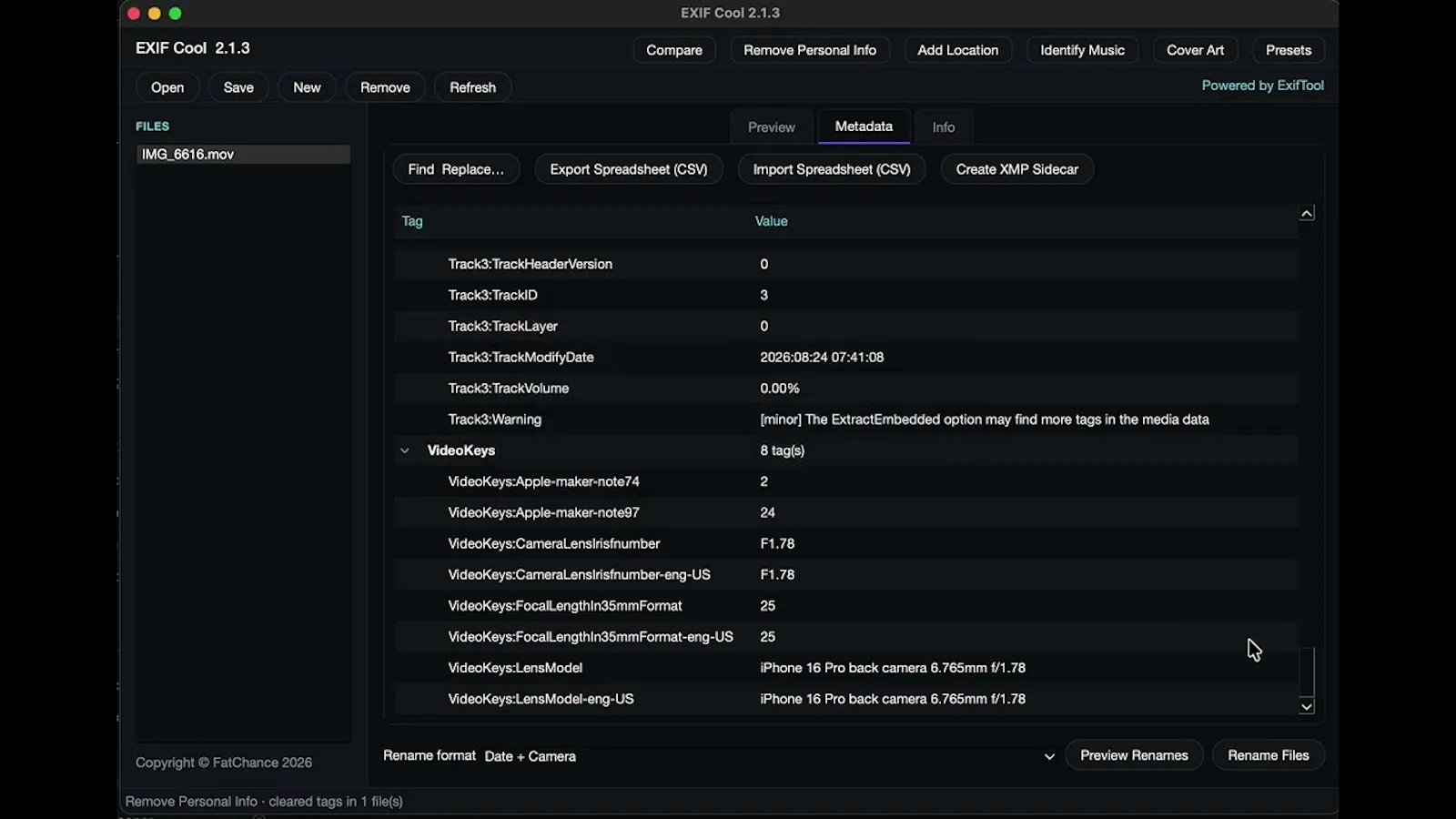 EXIF Cool screenshot 1 (video preview)