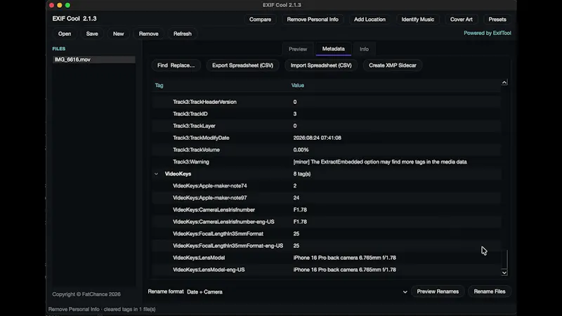 EXIF Cool screenshot 1 (video preview)