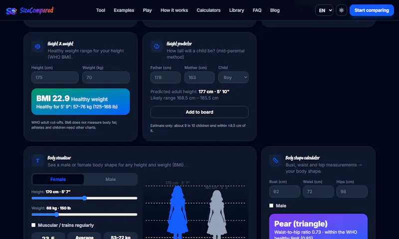 SizeCompared screenshot 1
