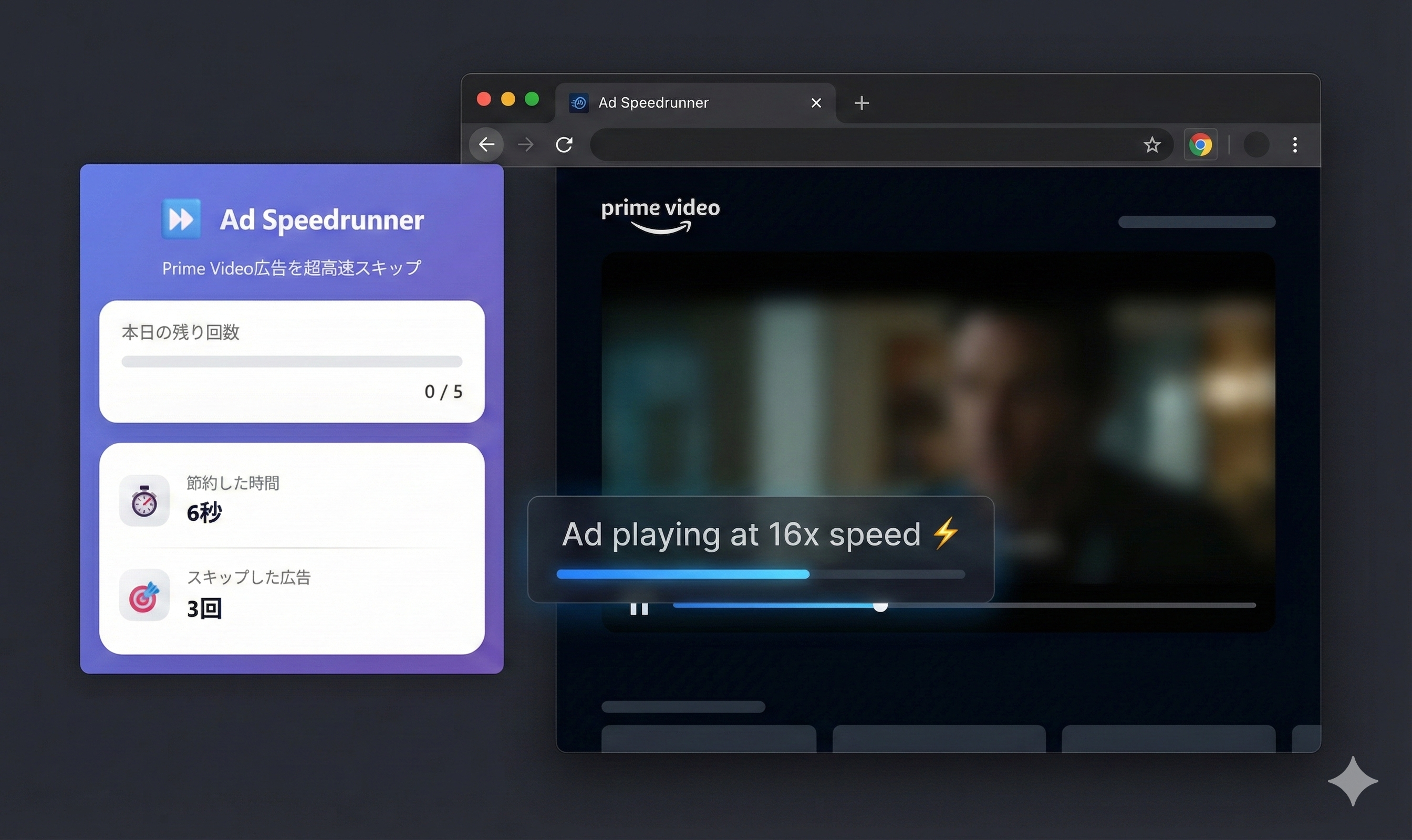 Ad Speedrunner - Main product screenshot demonstrating key features and user interface