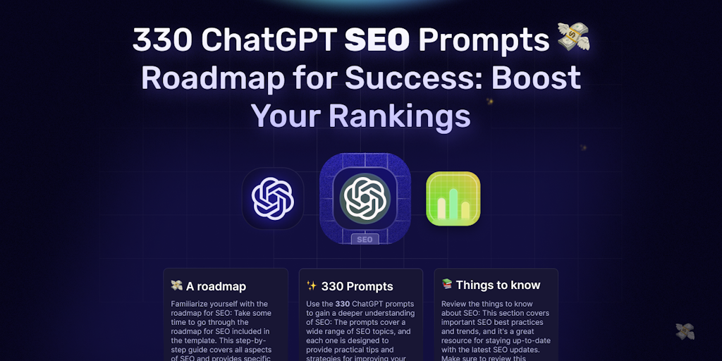 330 ChatGPT SEO Prompts and more - 330 prompts, Things to know about SEO, 5 SEO strategy | Product Hunt