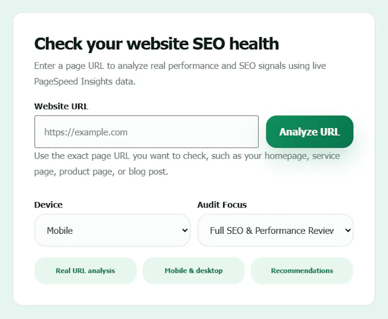Octteen SEO Audit Tool screenshot 1