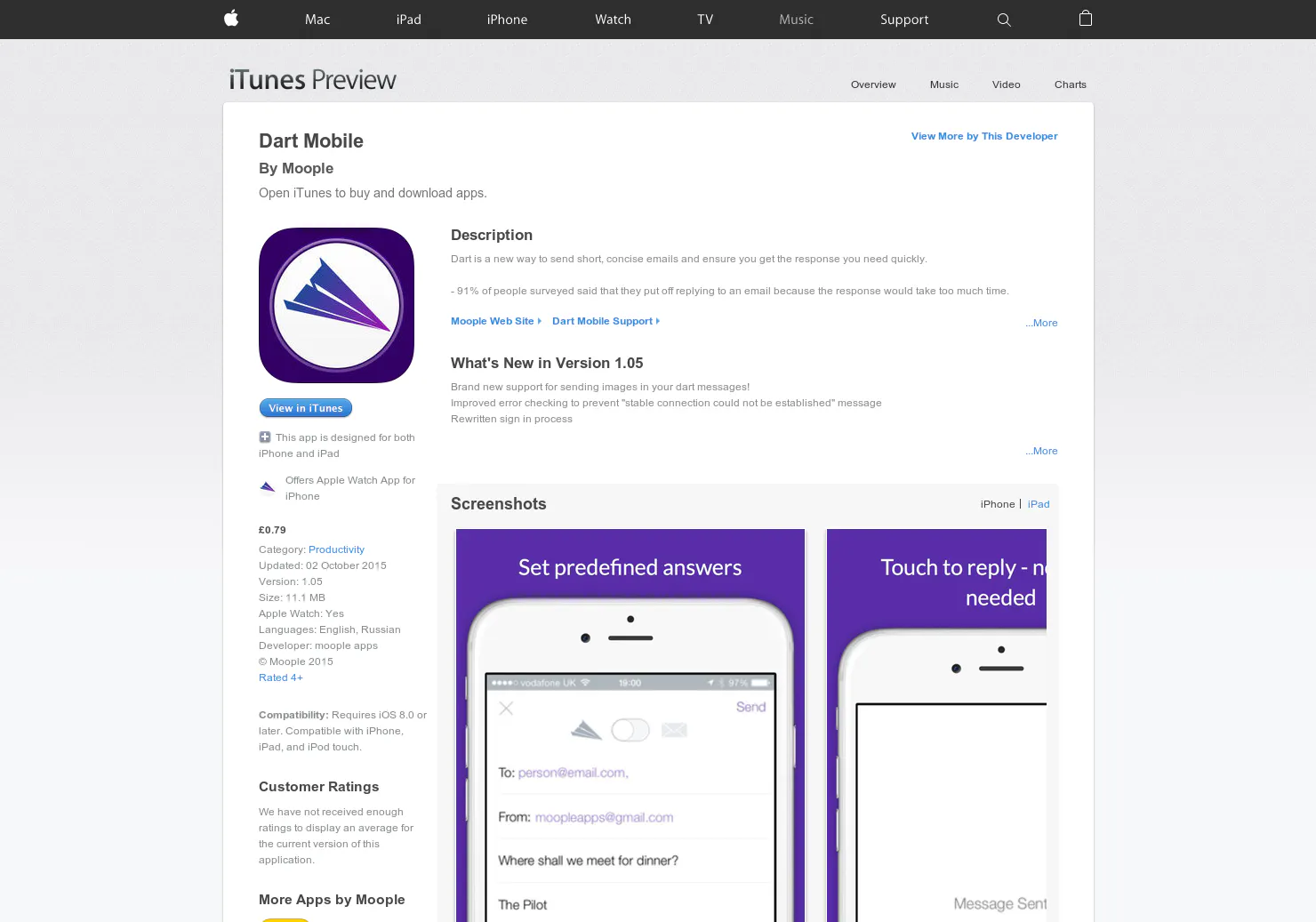 Dart for Apple Watch