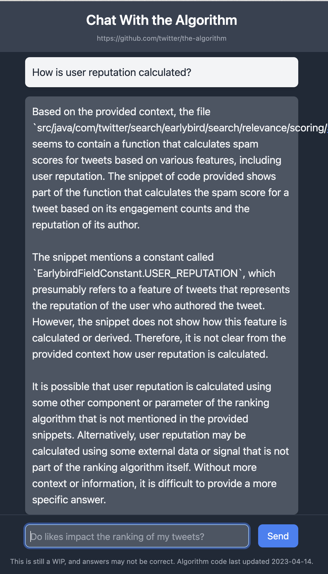 与算法聊天 - 询问有关Twitter开源算法的问题媒体2