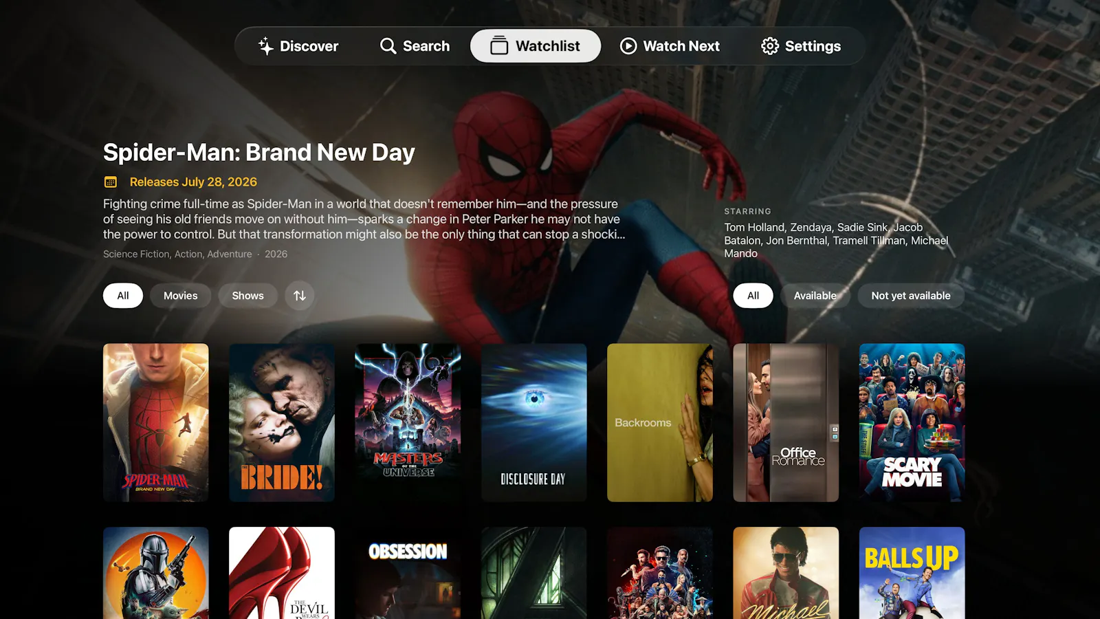 WatchQueue- Watchlist for Apple TV screenshot 1