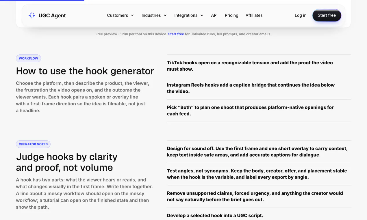 UGC Hook Generator gallery image