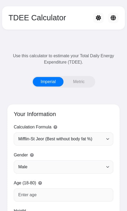 TDEE Calculator gallery image