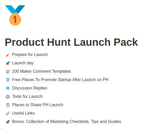 PH Launch Pack - 250+ templates, checklists and tips for Product Hunt launch media 1
