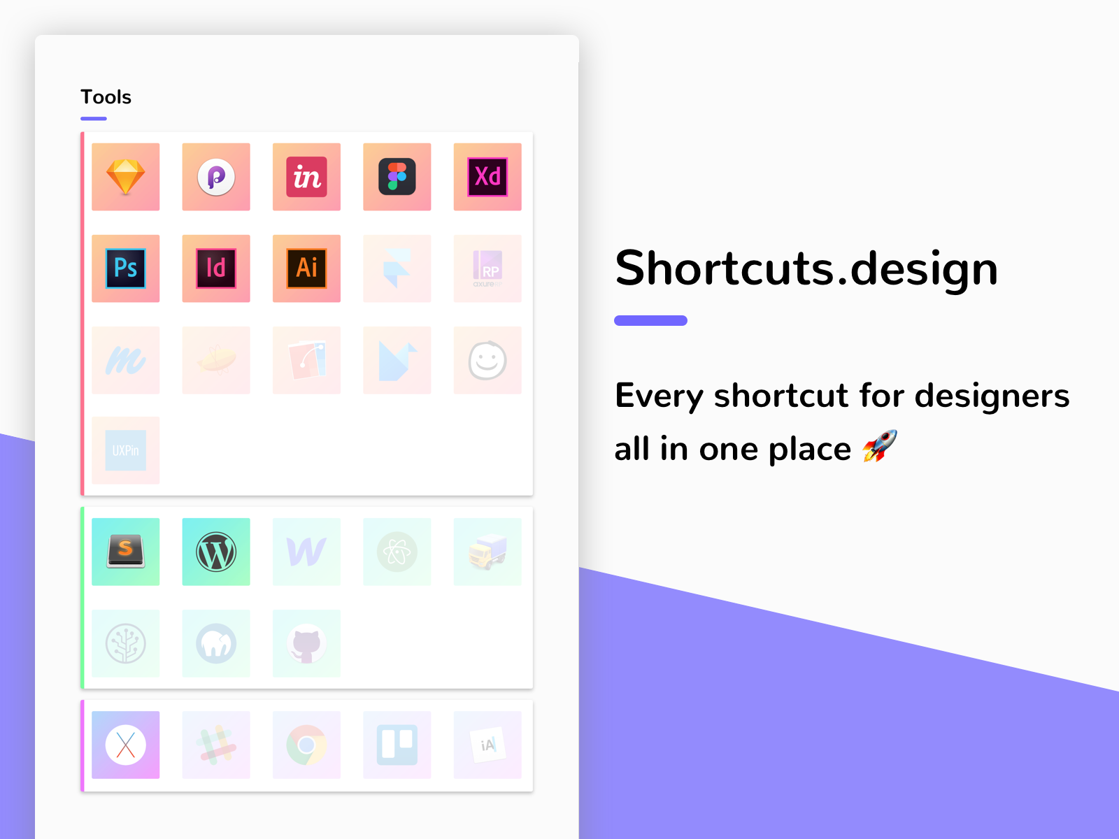 Shortcuts.design Every shortcut for designers in one place! Product