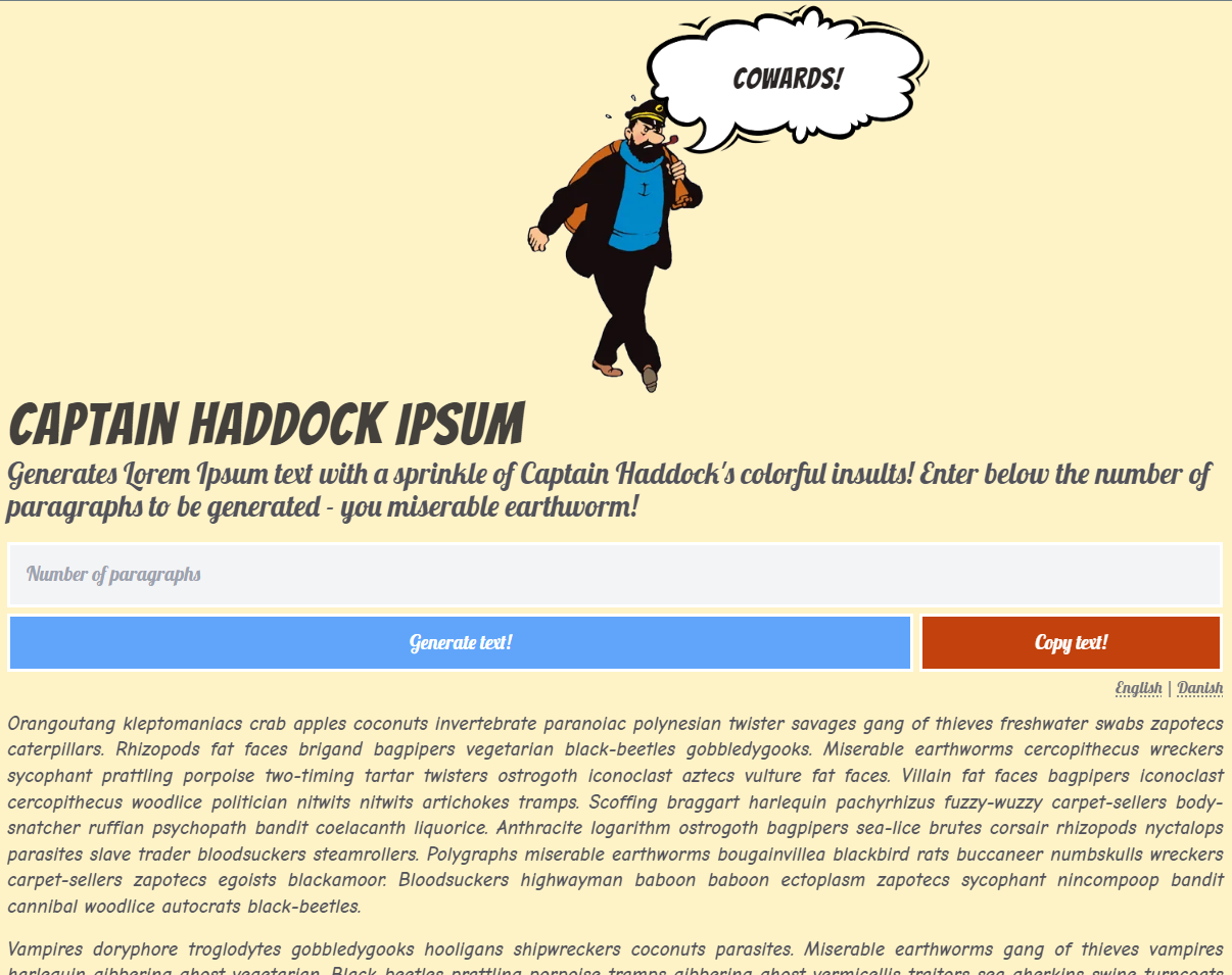 Captain Haddock Ipsum gallery image