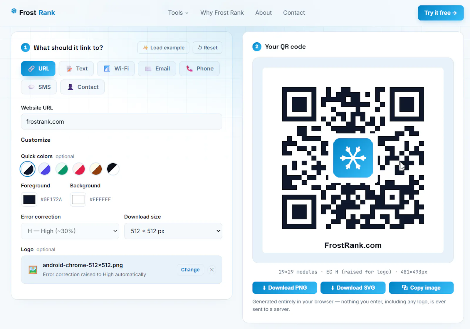 QR Code Generator by Frost Rank screenshot 1